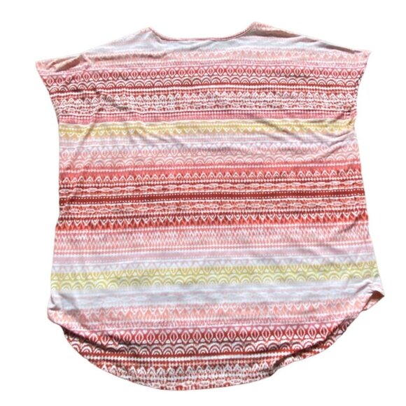 CATO Womens Cap Sleeve Patterned Blouse-Neckline Cut-Out-Sixe XL-GUC - Picture 5 of 5